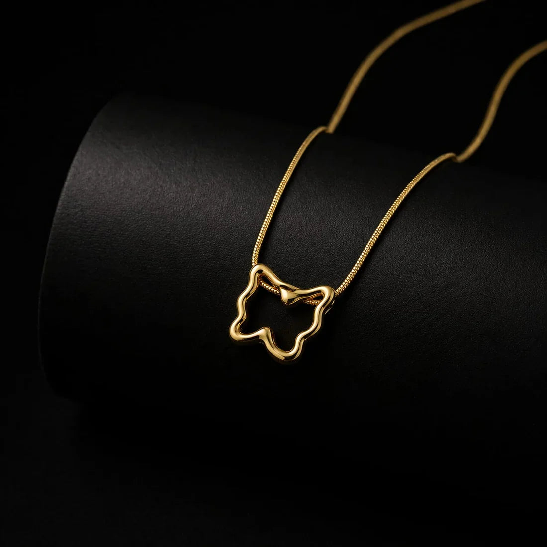 Golden Butterfly Knot Pendant Necklace