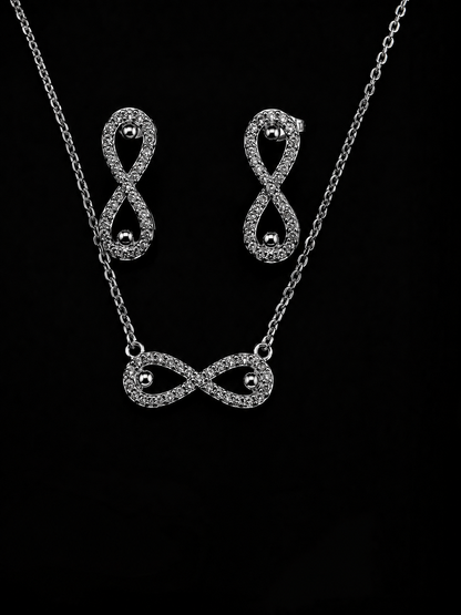 Infinity Crystal Necklace & Earrings Set