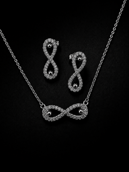 Infinity Crystal Necklace & Earrings Set
